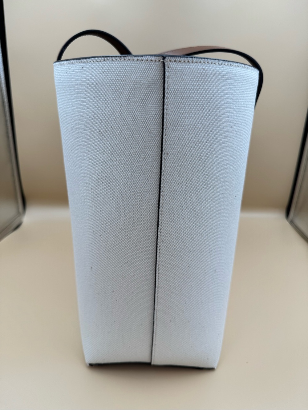 Jimmy Choo Canvas Logo Tote Ecru Tan NEW - Picture 12 of 17